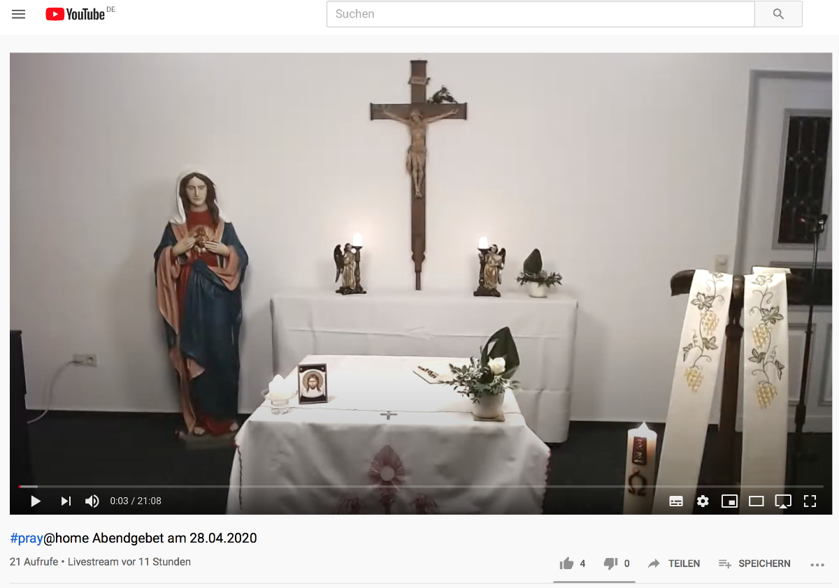 Kirchenraum bei YouTube