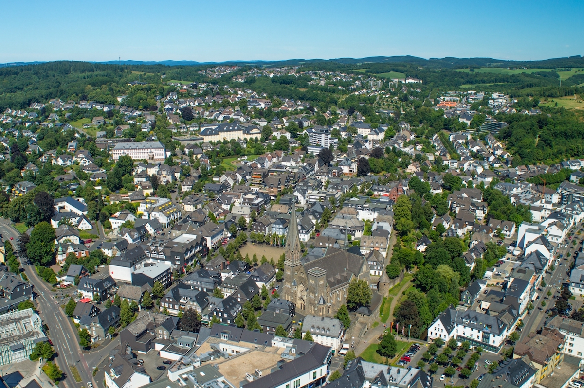 Luftbild der Stadt Olpe