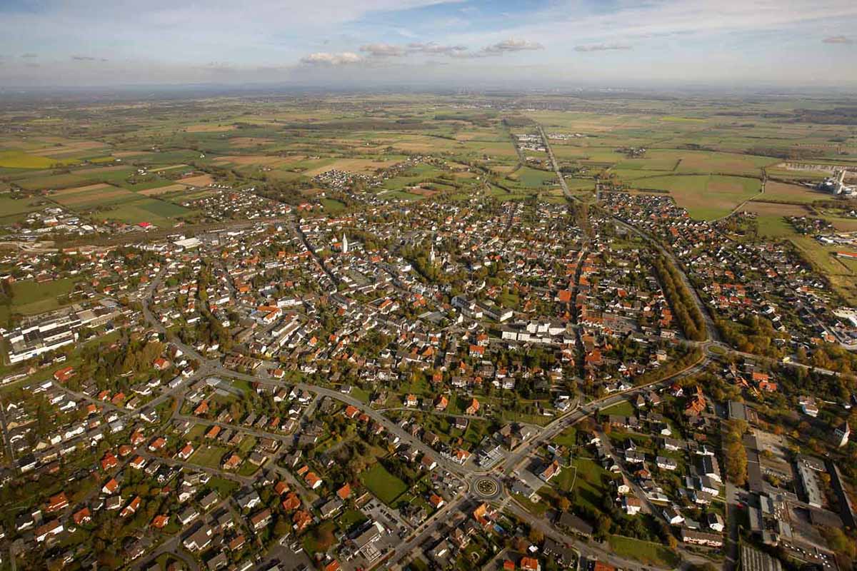Luftaufnahme des Ortes Geseke im Kreis Soest